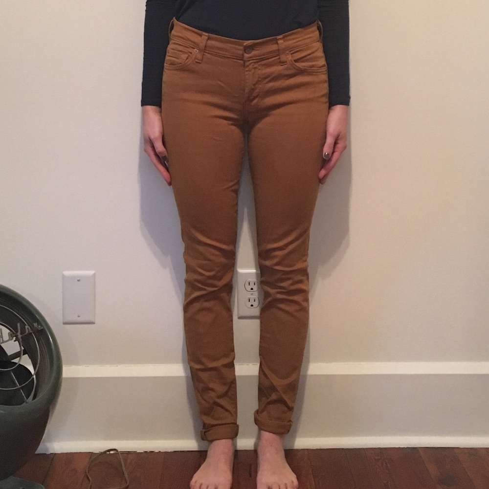Women's 7 For All Mankind Mustard Skinny Jeans